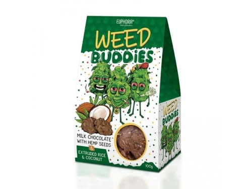 Euphoria Weed Buddies с конопени семена, оризови топчета и кокос 100 г