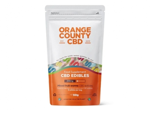 Ориндж Каунти CBD Gummies Worms, 200 mg CBD 50 g